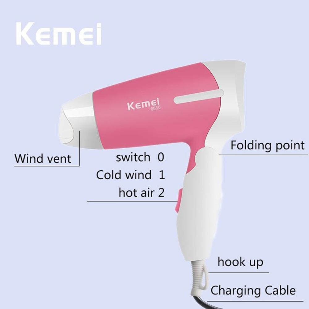 Kemei KM-6830 Professional Hair Dryer for Women - Pink - Image 2