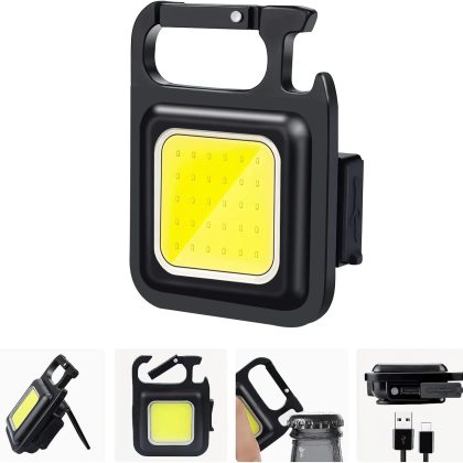 Multi-functional Outdoor Keychain Light with 800Lm COB and 3 Lighting Modes