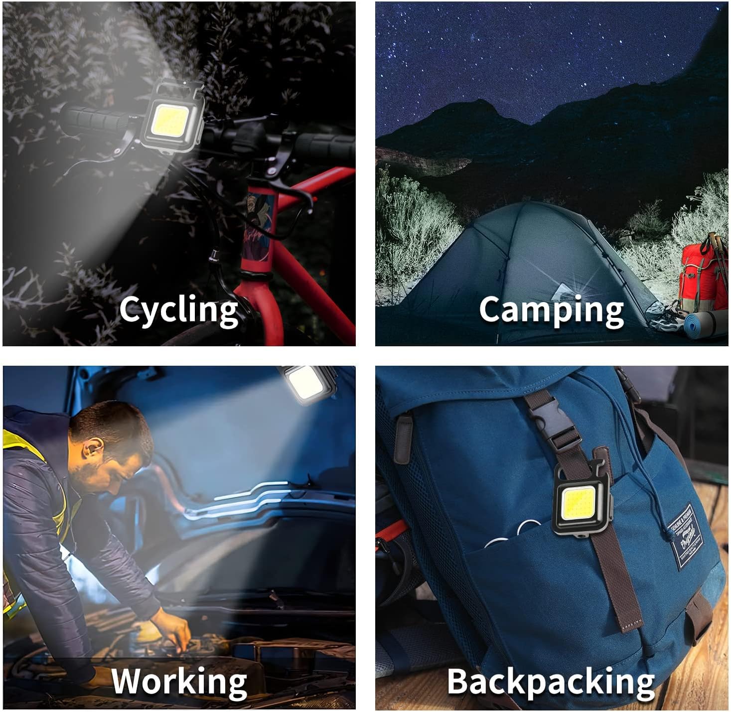 Multi-functional Outdoor Keychain Light with 800Lm COB and 3 Lighting Modes - Image 6