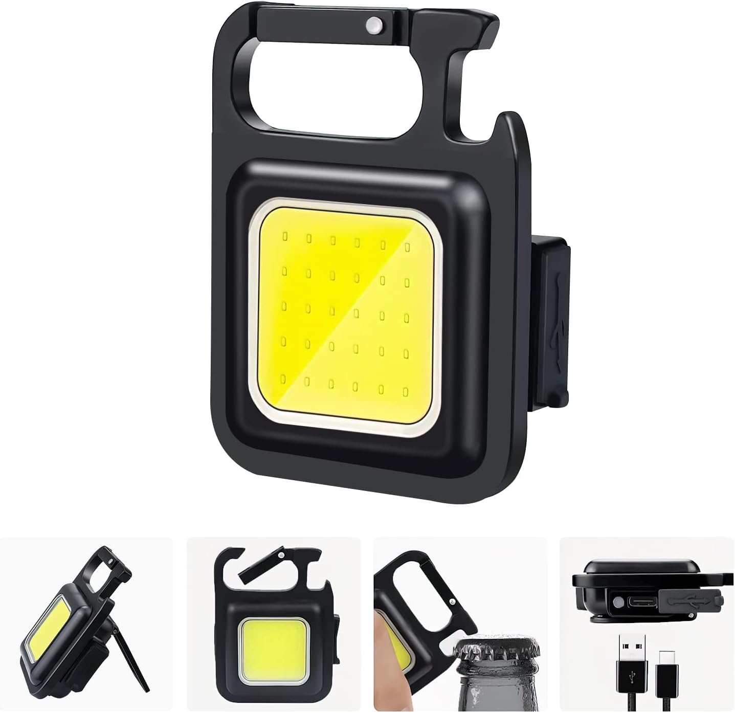 Multi-functional Outdoor Keychain Light with 800Lm COB and 3 Lighting Modes