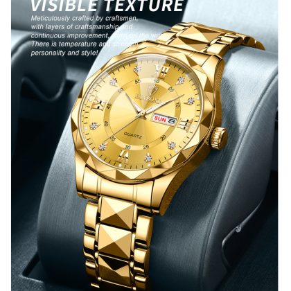 BINBOND 2521 Luxury Brand Luminous Quartz Watch For Men (full golden)