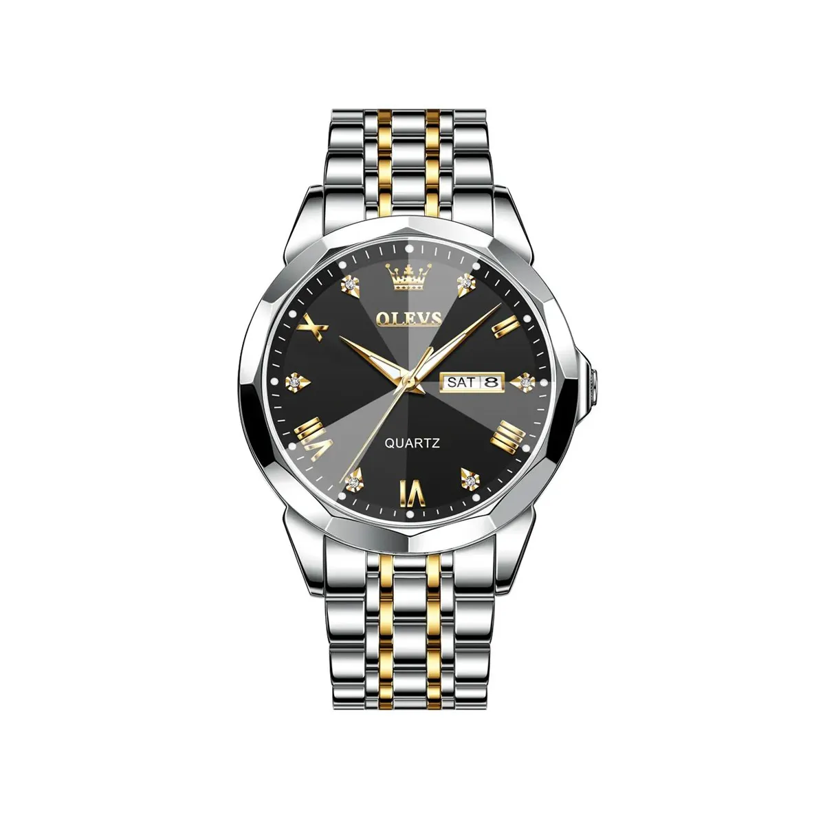 OLEVS 9931G New Exclusive Design Quartz Watch for Men (Black Dial) - Image 2